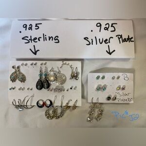 .925 sterling silver & silver plated earrings (#2)